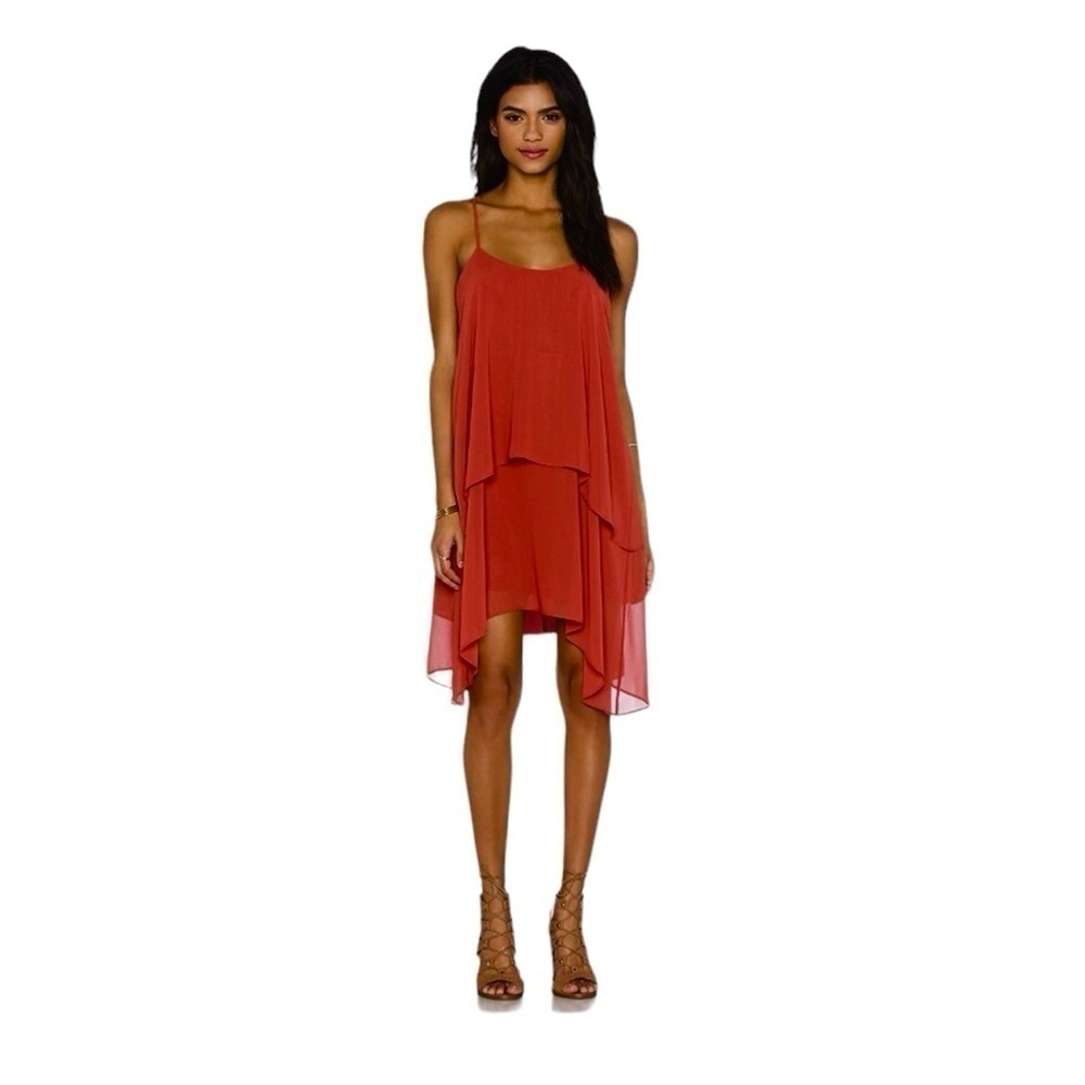 BCBGeneration Layered Tank Spaghetti Dress in Tandori Spice. Size XXS #1182
